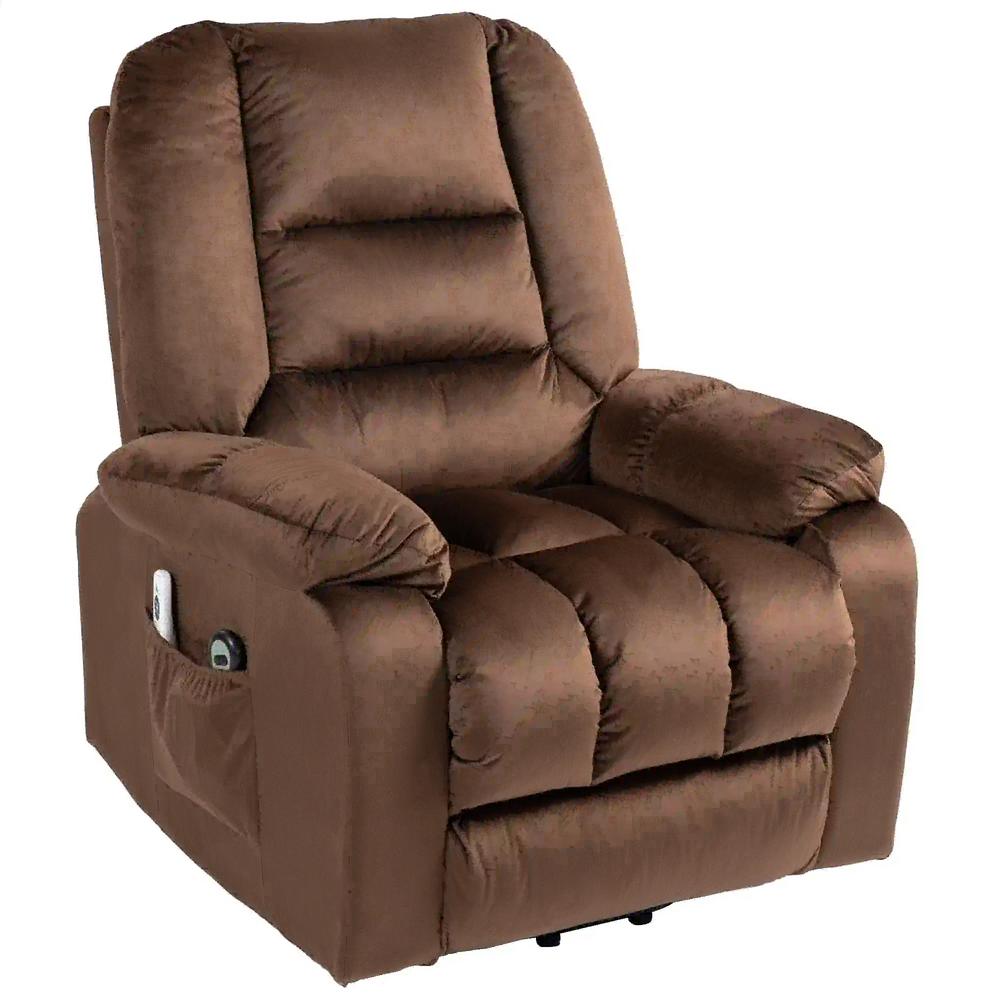 HOMCOM Leathaire Eight Massage Point Armchair, with Heat and Reclining Back - Brown Additional View 11