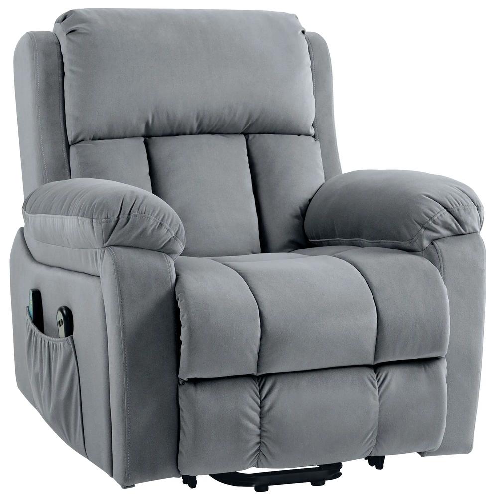 HOMCOM Eight-Point Massage Lift Chair, with Remote - Grey Additional View 14