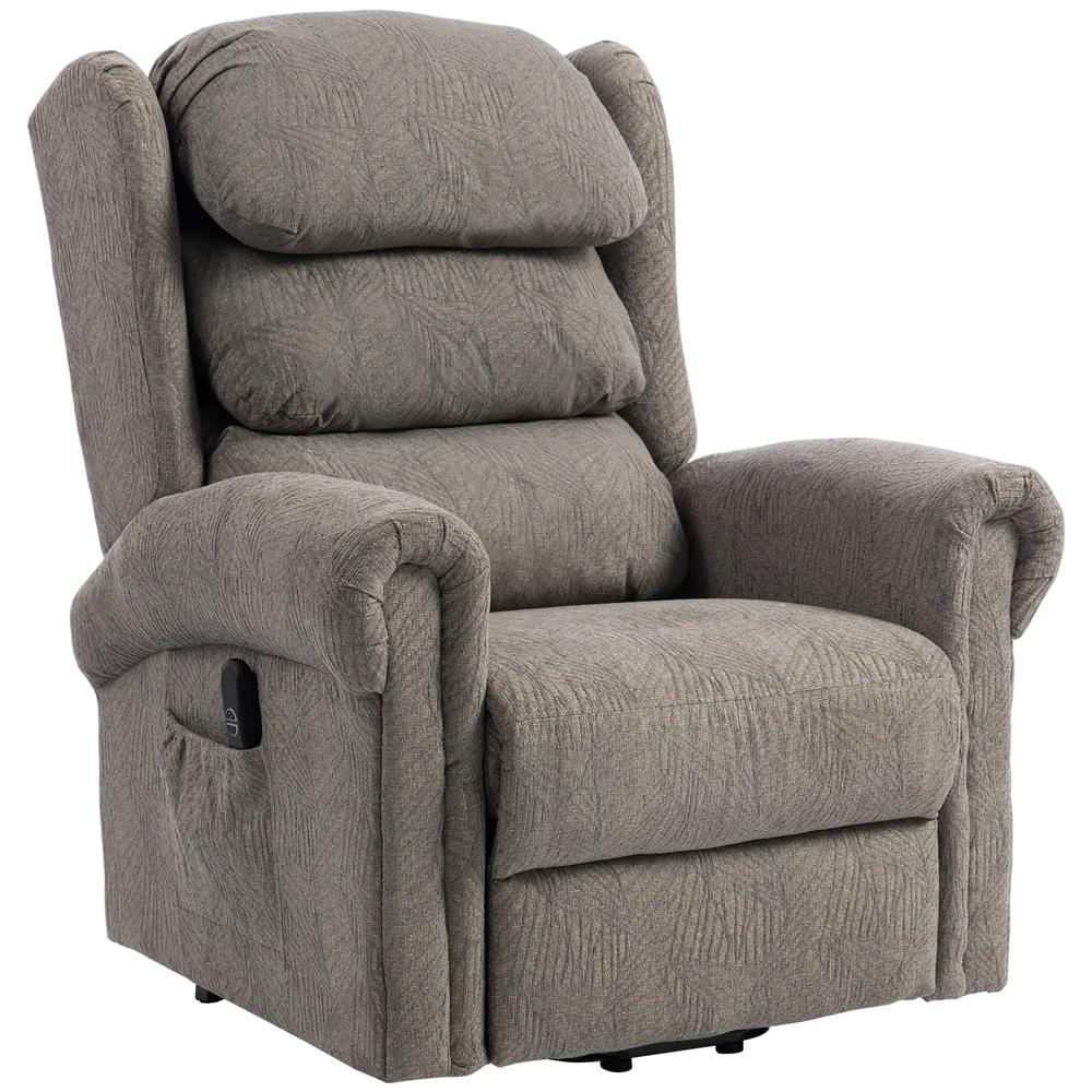 HOMCOM Velvet-Feel Electric Riser Recliner Chair, Power Lift Recliner Chair for Elderly with Remote Control, Dark Grey Additional View 11