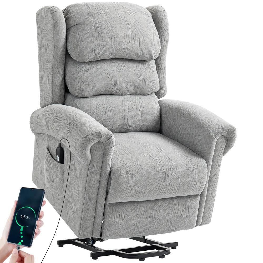 HOMCOM Velvet-Feel 150° Electric Riser Recliner Chair - Grey Additional View 14