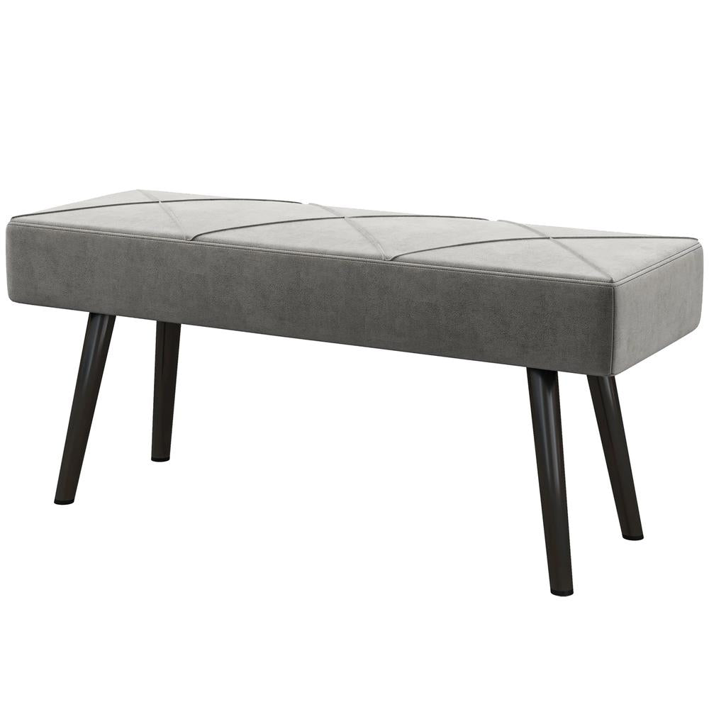 HOMCOM End of Bed Bench with X-Shape Design and Steel Legs, Upholstered Hallway Bench for Bedroom Additional View 33