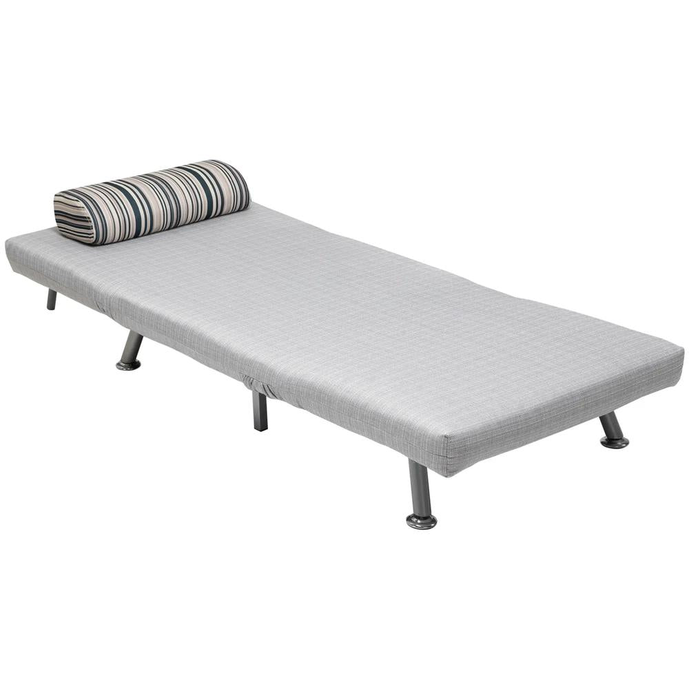 HOMCOM Single Sofa Bed, 1 Person Sleeper Foldable Lounge with Pillow, Light Grey Additional View 10