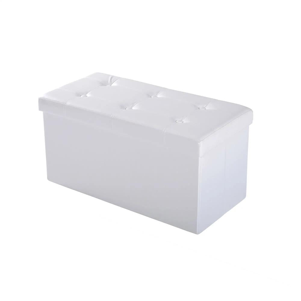 HOMCOM Folding Faux Leather Storage Cube Ottoman Bench Seat PU Rectangular Footrest Stool Box Additional View 21