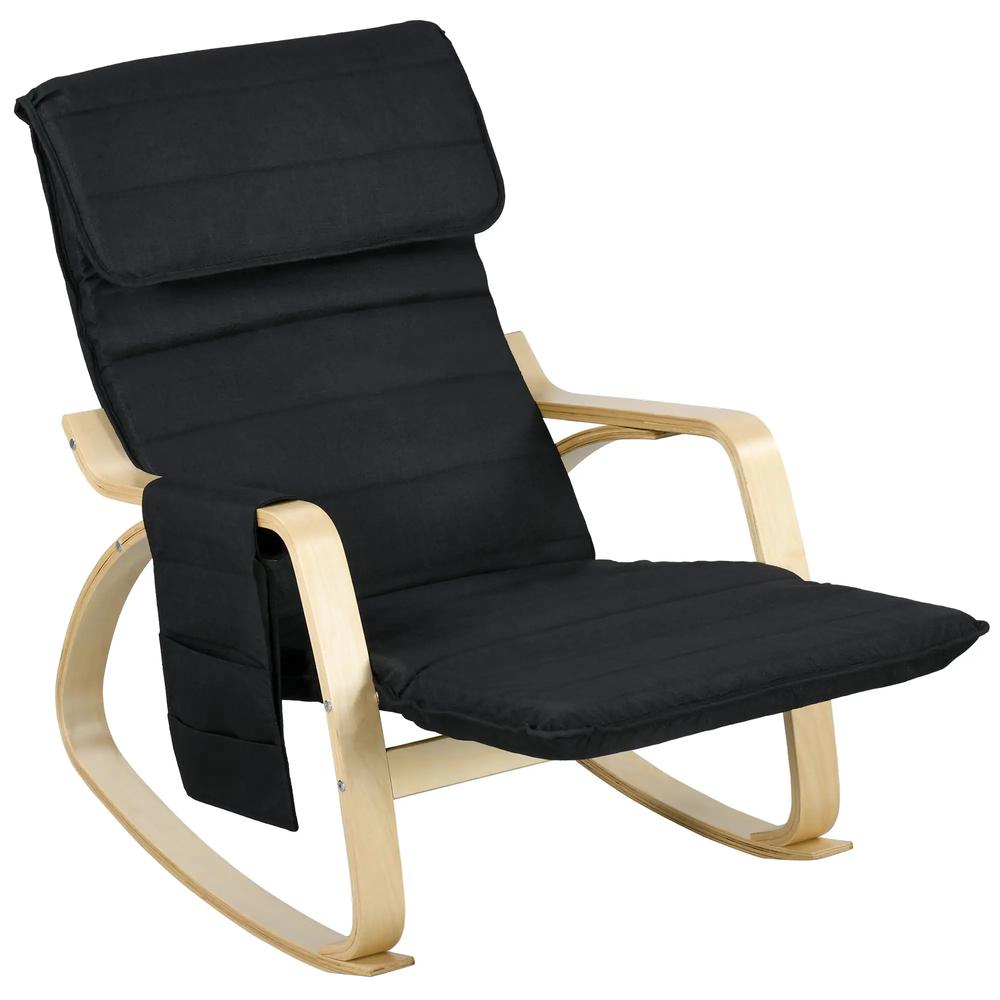 HOMCOM Rocking Lounge Chair Recliner Relaxation Lounging Relaxing Seat with Adjustable Footrest, Side Pocket and Pillow Additional View 20