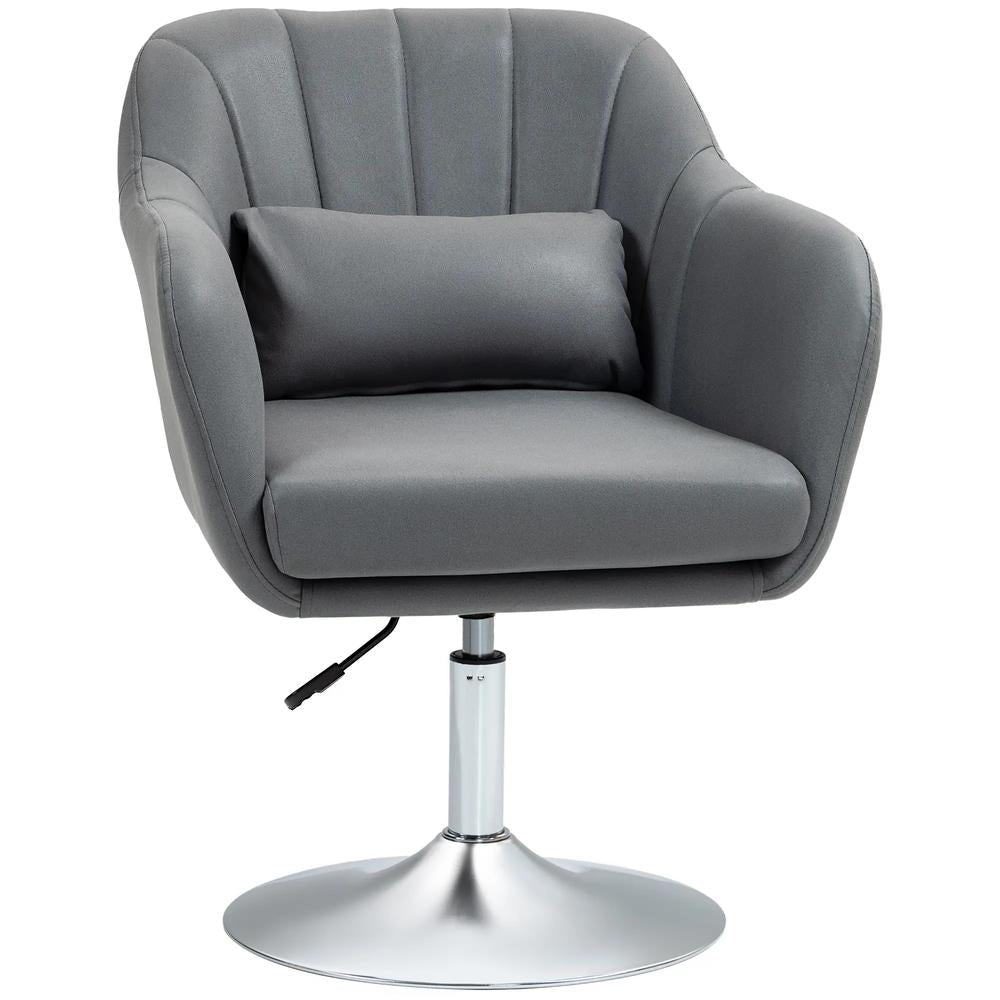 HOMCOM Swivel Accent Chair, Microfiber Cloth Tub Vanity Chair, Modern Armchair with Adjustable Height and Lumbar Support for Living Room Bedroom Salon Make up Room Dressing Table Additional View 11