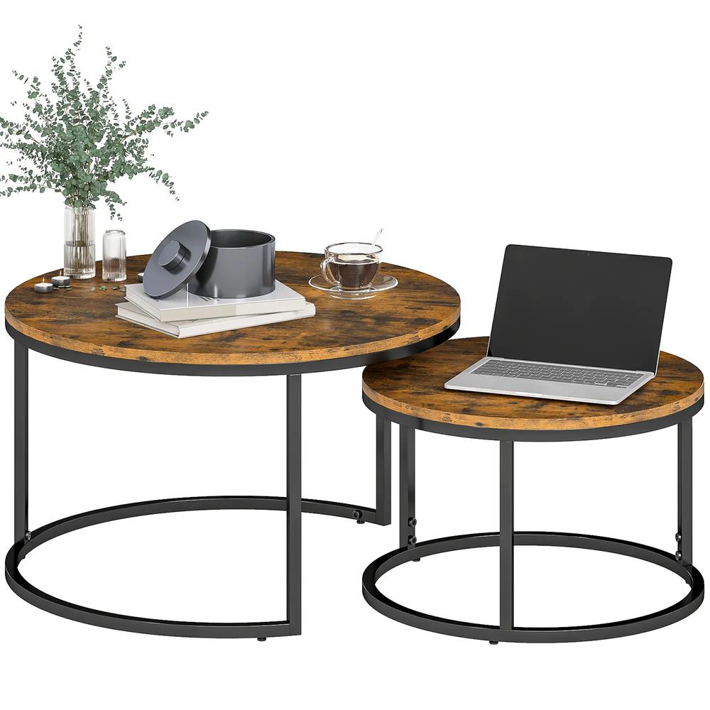 HOMCOM Set of Two Wood-Effect Stacking Tables Additional View 45