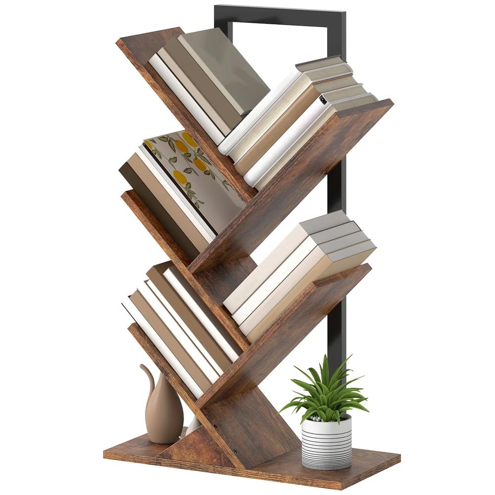 HOMCOM Four-Section Tree Bookcase - Wood-Effect Additional View 11