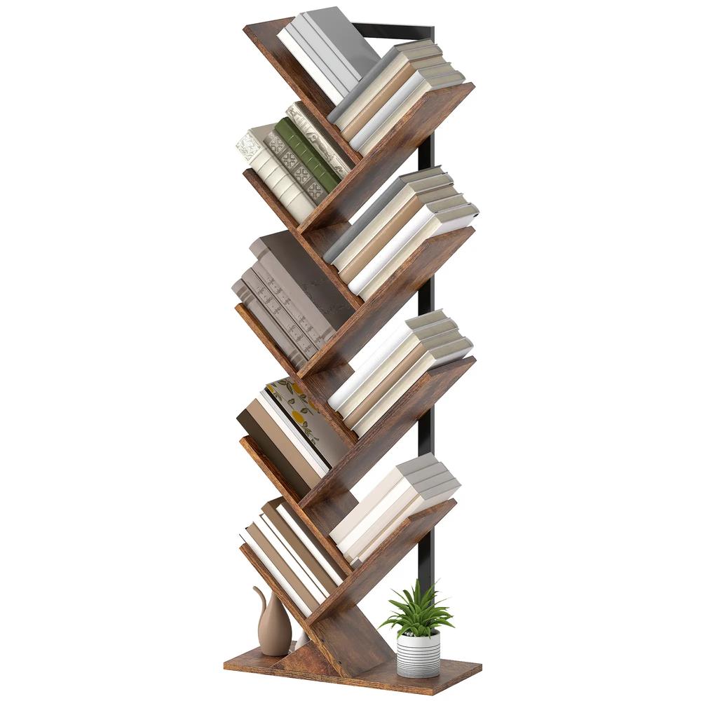 HOMCOM Eight-Section Tree Bookcase - Wood-Effect Additional View 11