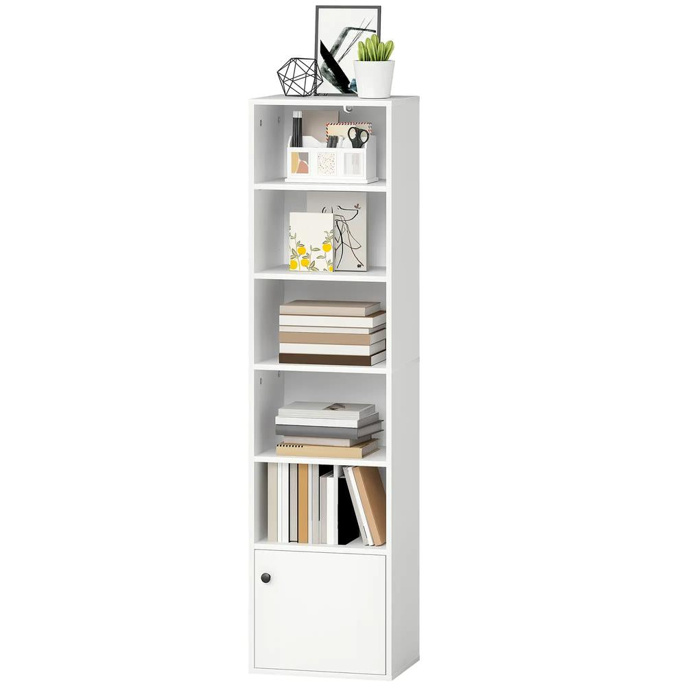 HOMCOM 6-Tier 156 cm Tall Bookcase - White Additional View 10