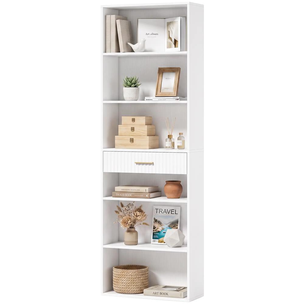 HOMCOM Bookcase Narrow Tall Space-Saving Bookshelf Drawer Open Shelves 60 x 24 x 182 cm Additional View 45