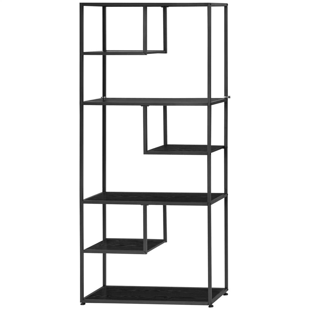 HOMCOM Industrial Accent Display Rack 7 Tier Bookcase, Display Rack for Living Room, Office, Bedroom, Black Additional View 11