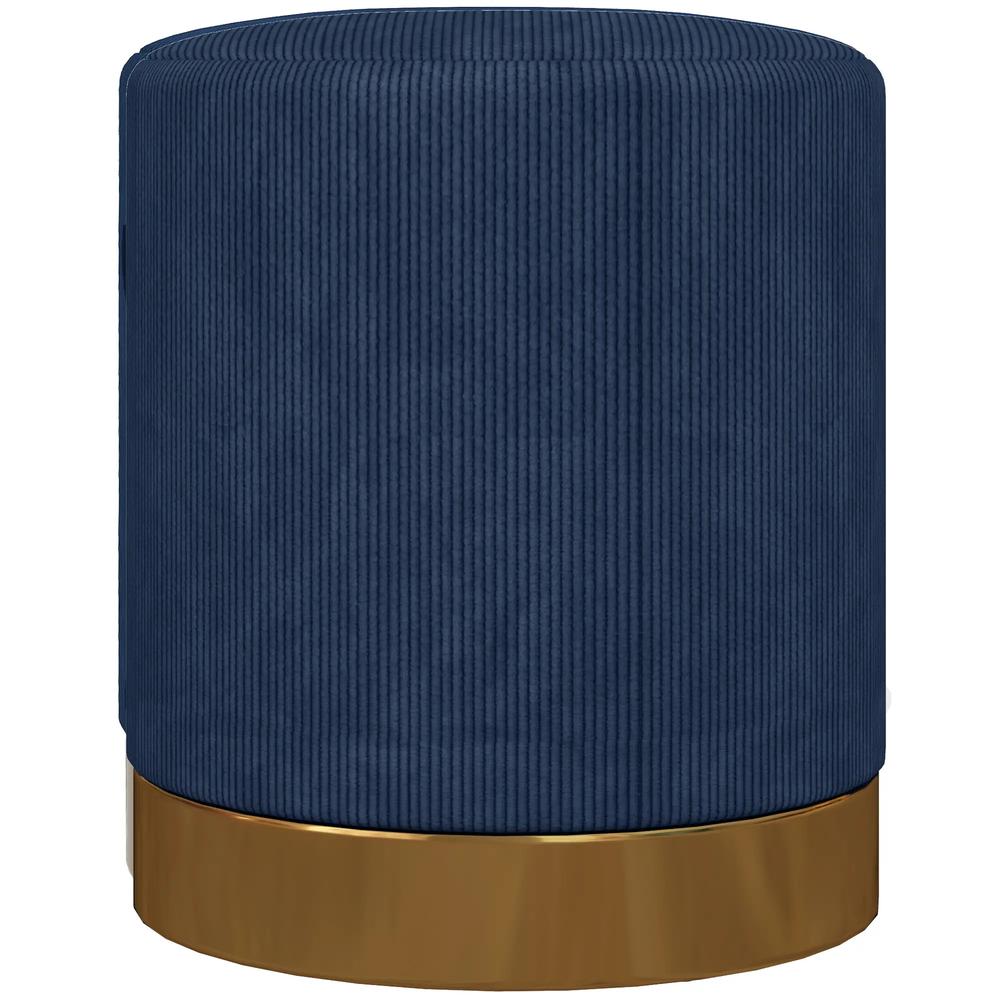 HOMCOM Soft Padded Corduroy Footstool - Dark Blue Additional View 11
