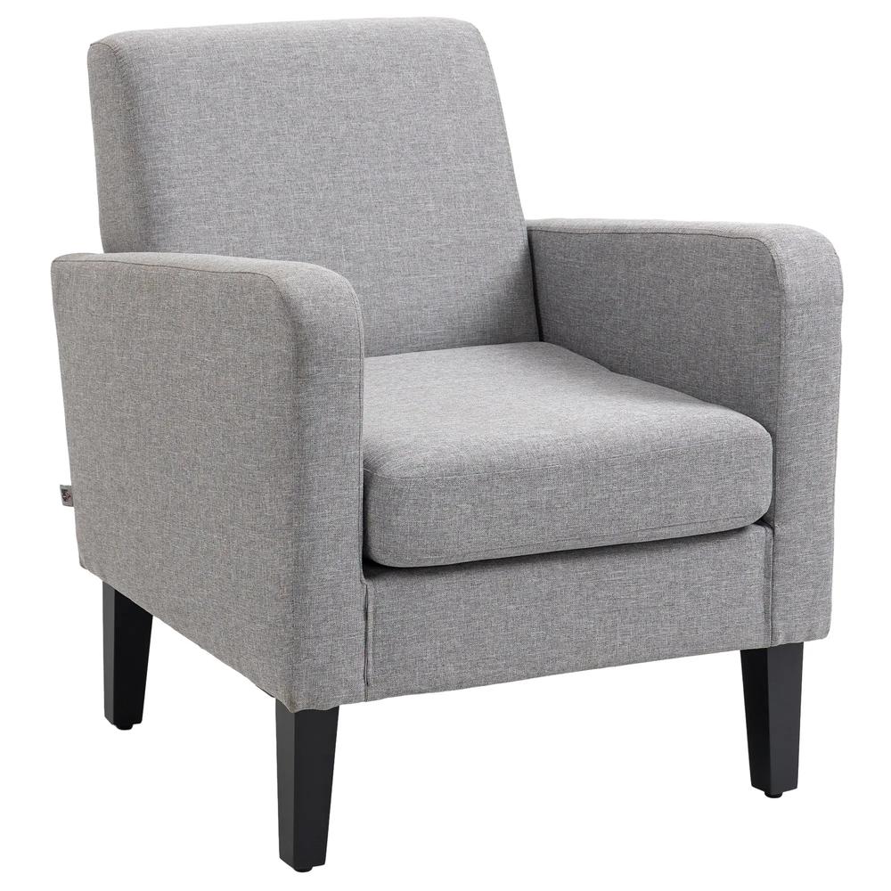 HOMCOM Linen-Look Boxy Armchair Additional View 22