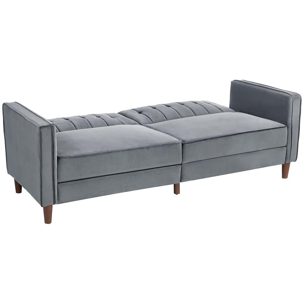 HOMCOM Velvet-Feel Three-Seater Sofa Bed Additional View 38