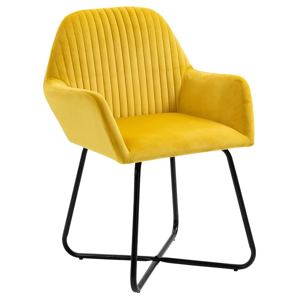 HOMCOM Modern Arm Chair Upholstered Accent Chair with Metal Base for Living Room Additional View 38