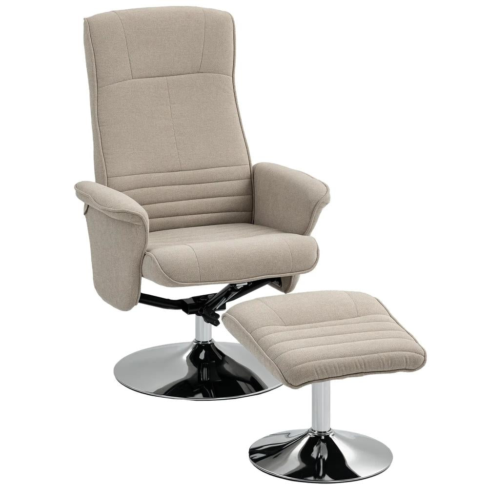 HOMCOM Swivel Recliner Chair with Footstool, Velvet Recliner Armchair with Ottoman, Steel Base, Upholstered Reclining Chair for Living Room, Bedroom, Office Additional View 22