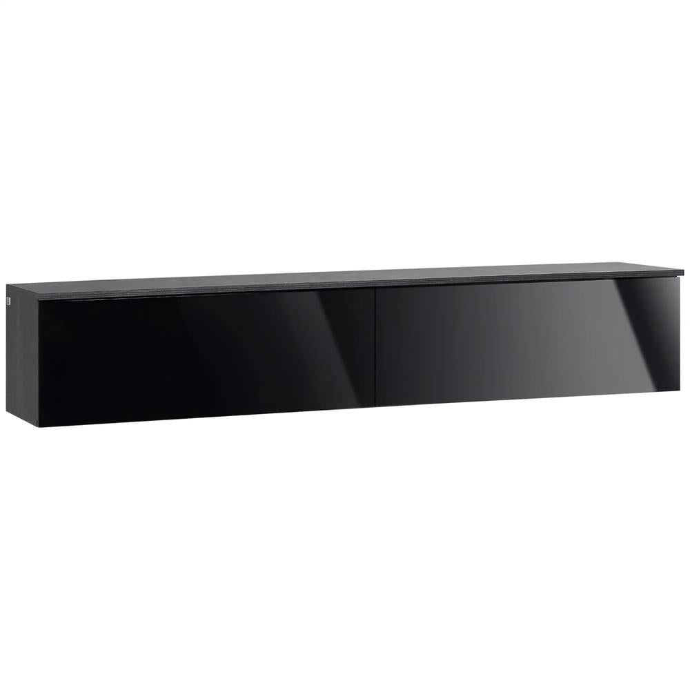 HOMCOM 160cm High Gloss Floating TV Unit Stand for TVs up to 70", Wall Mounted TV Cabinet with Storage Cupboards Additional View 21