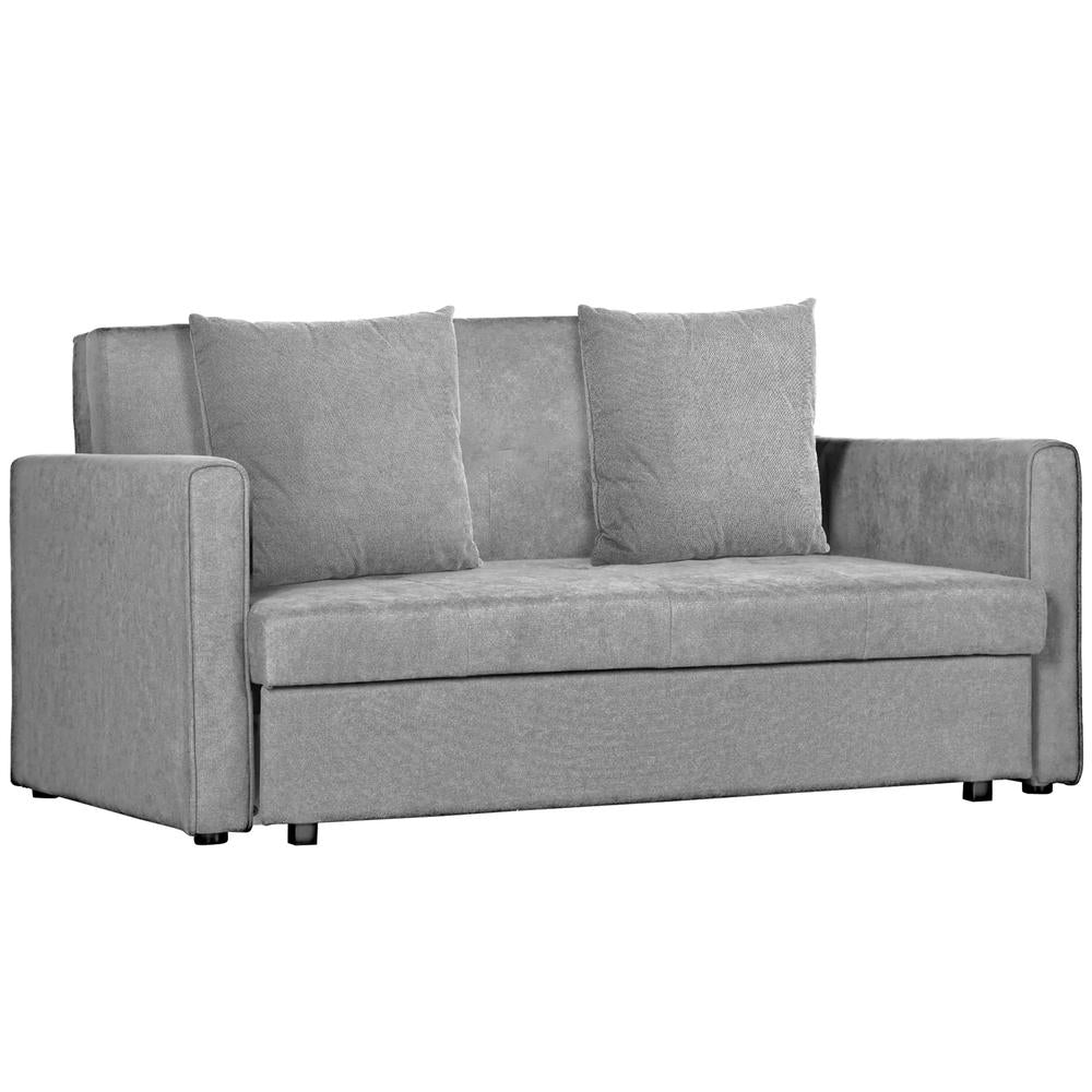 HOMCOM 2 Seater Sofa Bed with Hidden Storage, Pull Out Convertible Bed Settee, Modern Snow Flannel Loveseat Sofa Sleeper with 2 Cushions for Living Room, Guest Room Additional View 34