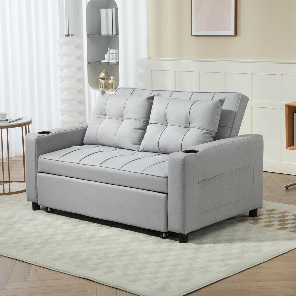 HOMCOM Two-Seater Pull-Out Sofa Bed Additional View 47