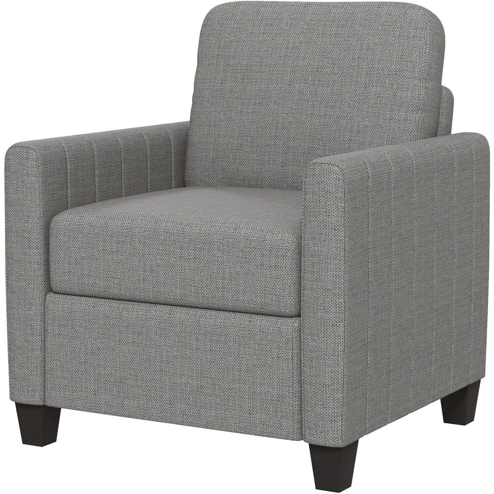 HOMCOM Modern Boxy Linen-Look Armchair - Light Grey Additional View 11