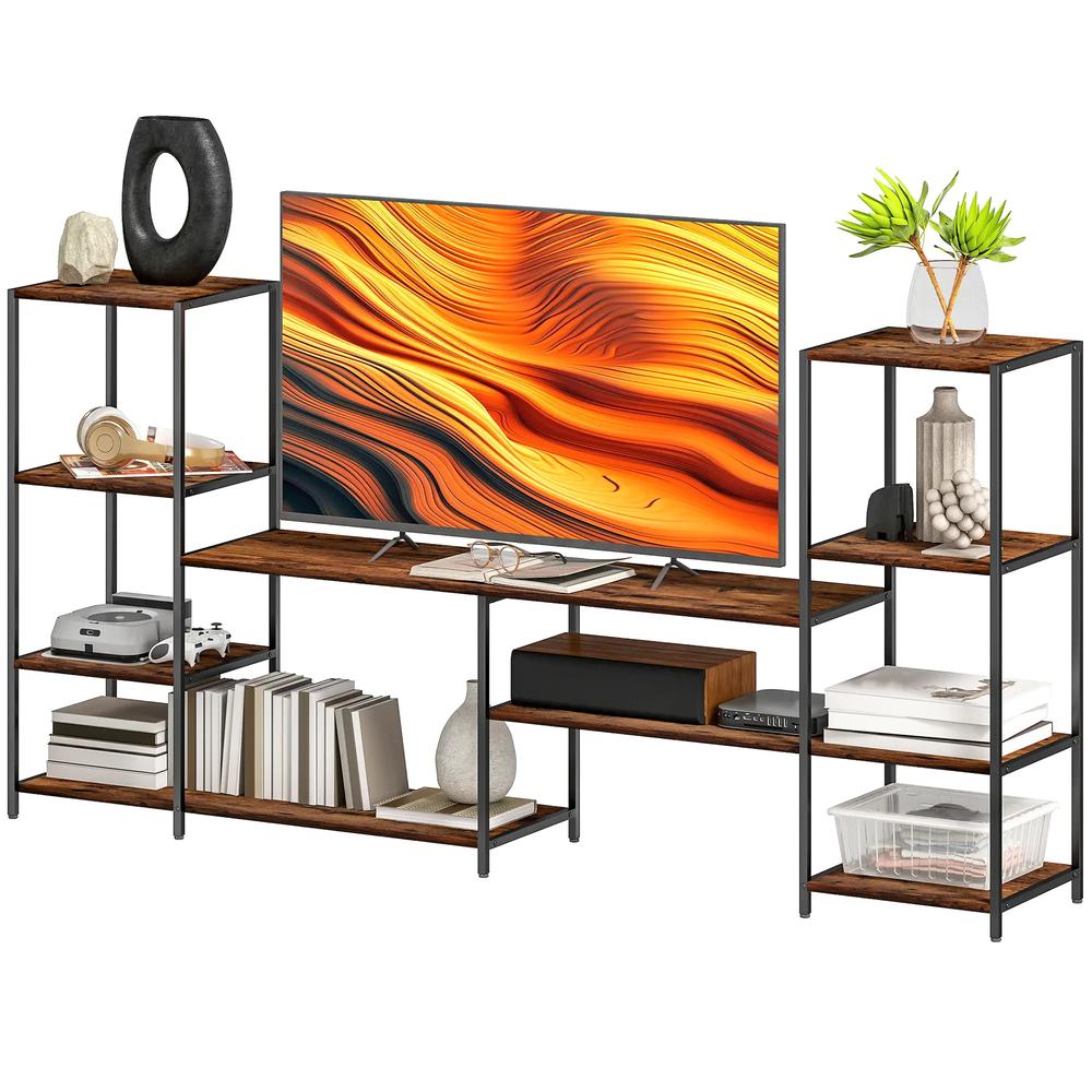 HOMCOM TV Unit for TVs up to 55 Inches, Industrial TV Stand with Storage Shelves, Entertainment Centre for Living Room, Bedroom Additional View 11