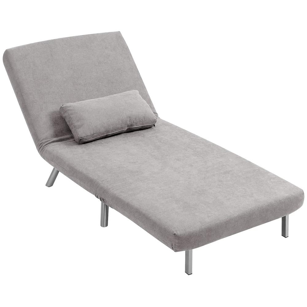 HOMCOM Single Snow Flannel Chair Bed - Grey Additional View 11