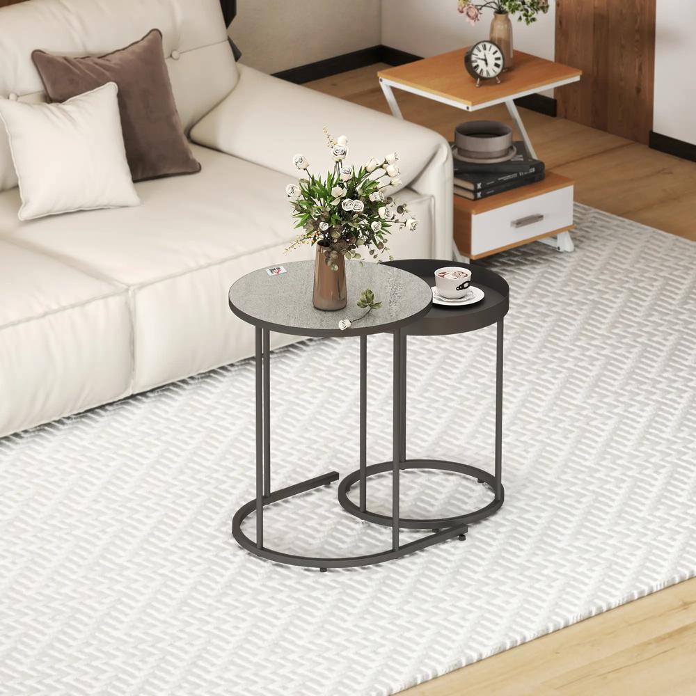 HOMCOM Set of Two Industrial Nesting Tables Additional View 18