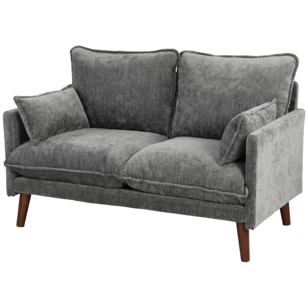 HOMCOM 2 Seater Sofa, Loveseat Sofa with Spring Cushions, Wide and Deep Seat, Wood Legs Additional View 45