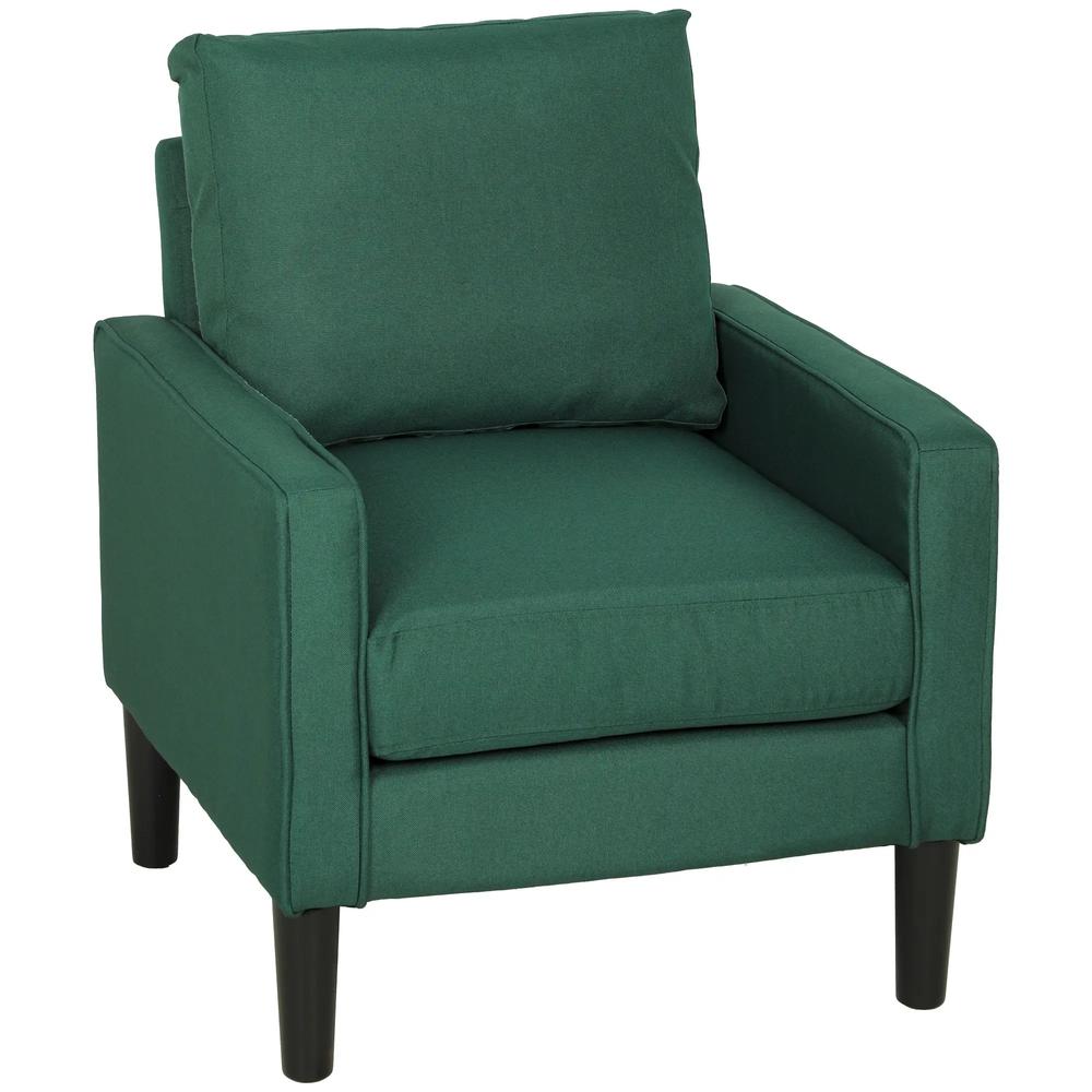 HOMCOM Accent Chair, Removable Pillow Linen Armchair with Comfy Spring Cushion for Living Room, Bedroom, Study Additional View 45