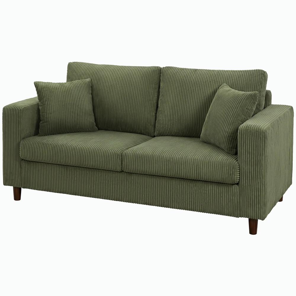 HOMCOM Loveseat Sofa with Wide Seat, Corduroy 2 Seater Couch with Deep Seat, Spring Cushion Additional View 30