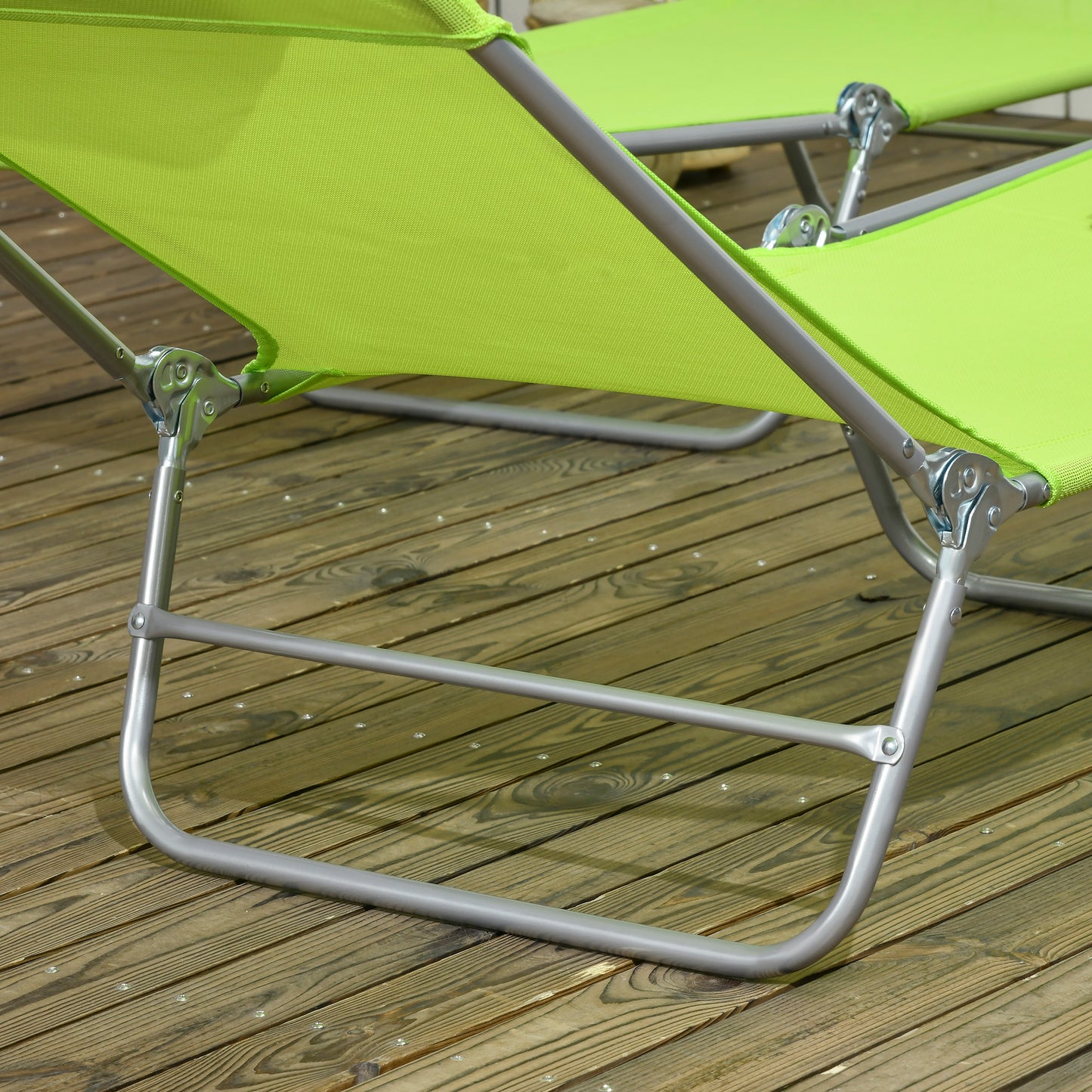 Set of Two Steel Frame Sun Loungers Reclining Backs - Outsunny image 8