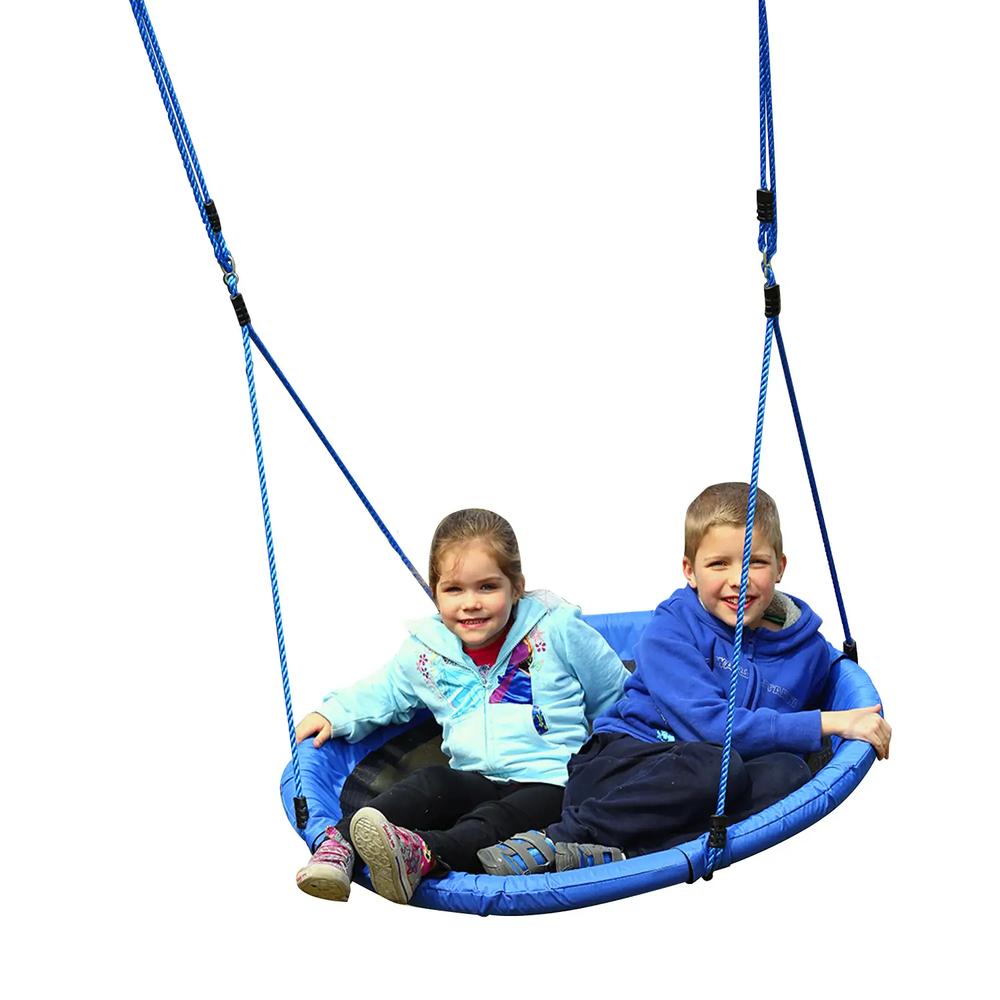 HOMCOM Kid Nest Swing Seat Saucer Tree Swing 40 Inch/100cm for Outdoor Indoor Blue 9