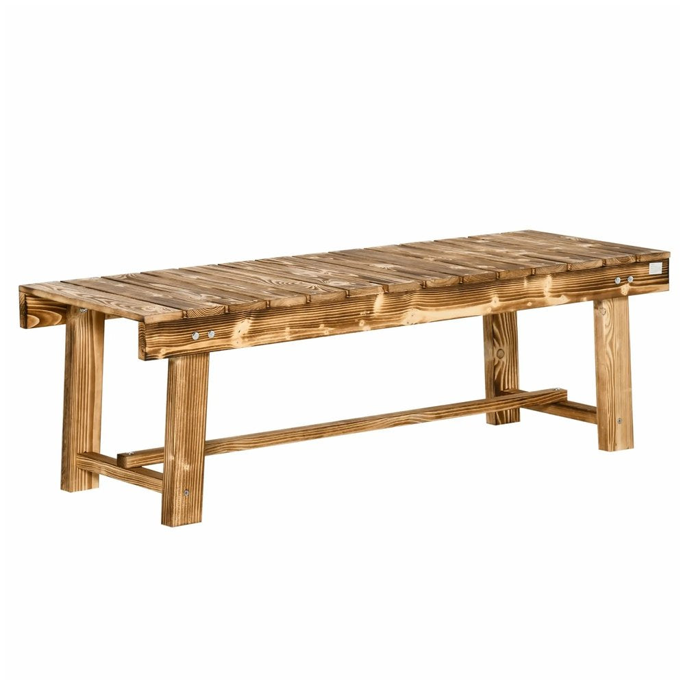 Outsunny 1 Piece 2-seater Outdoor Indoor Wooden Garden Bench Fir Patio Loveseat, 110L x 38W x 35Hcm 24