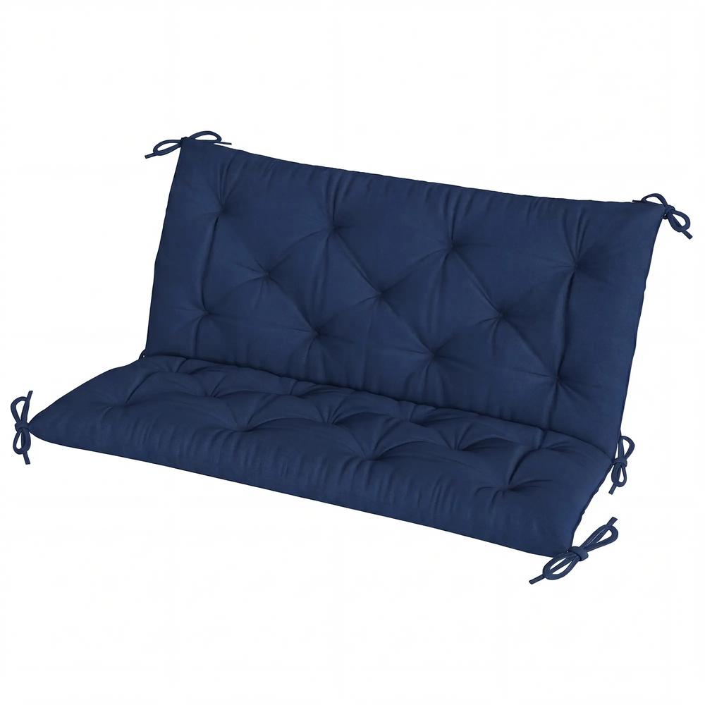 Outsunny 2 Seater Bench Pad, Garden Chair Cushion with Back and Ties for Indoor and Outdoor Use, 98 x 100 cm 32