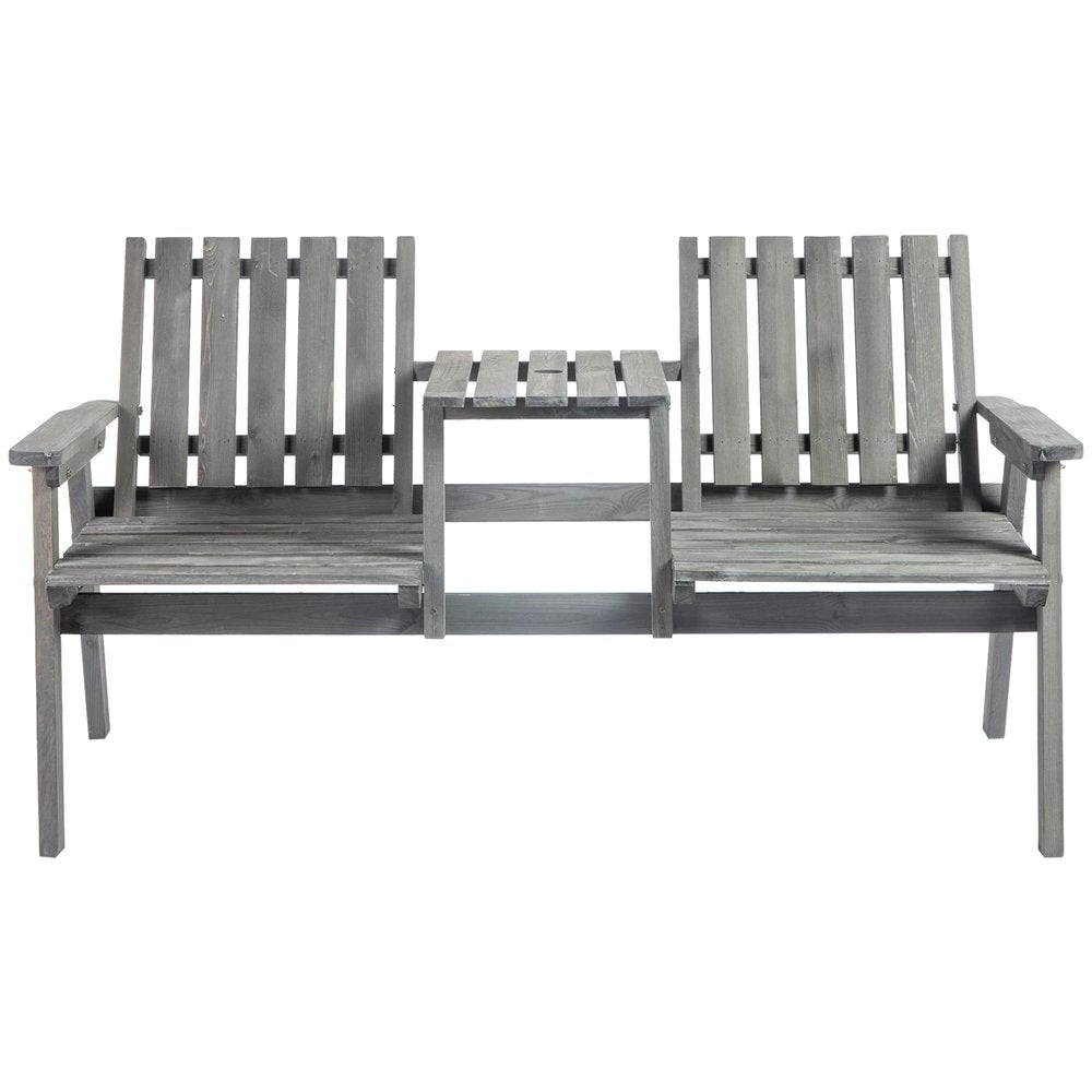 Outsunny 2-Seater Garden Bench Antique Loveseat for Yard, Lawn, Porch, Patio, Steel, Grey 12