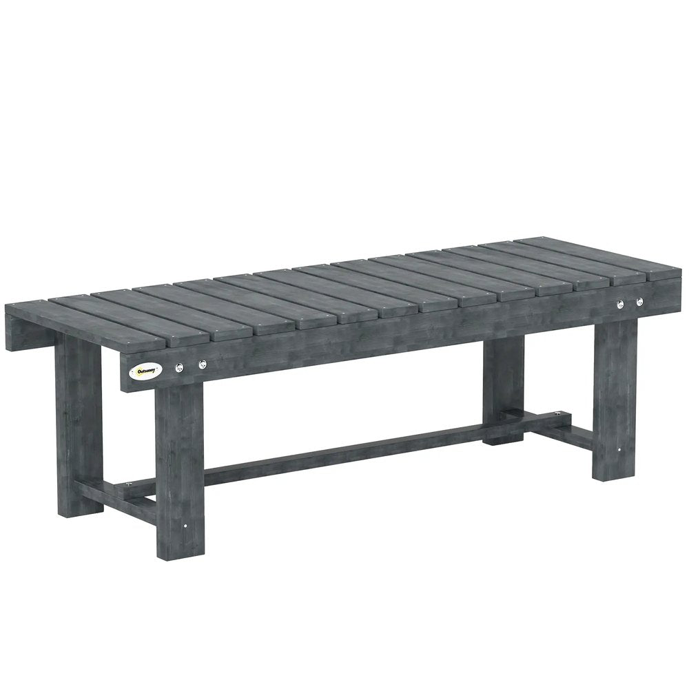 Outsunny 2-Seater Garden Wooden Bench, Grey 84B-362V00GY 10