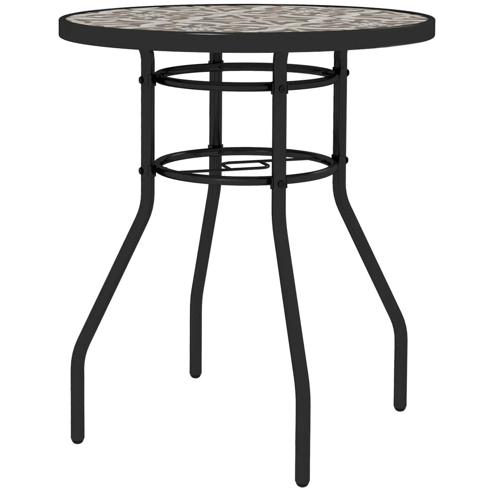 Outsunny Φ60 Garden Table, with Glass Printed Tabletop 21