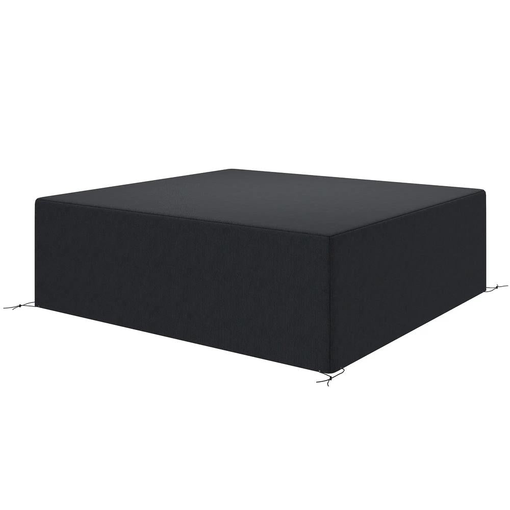 Outsunny 600D Oxford Outdoor Garden Furniture Sofa Set Cover, Waterproof Anti-UV Rattan Sun Lounger Protection Protector Cover, 225L x 210W x 70Hcm, Black 9