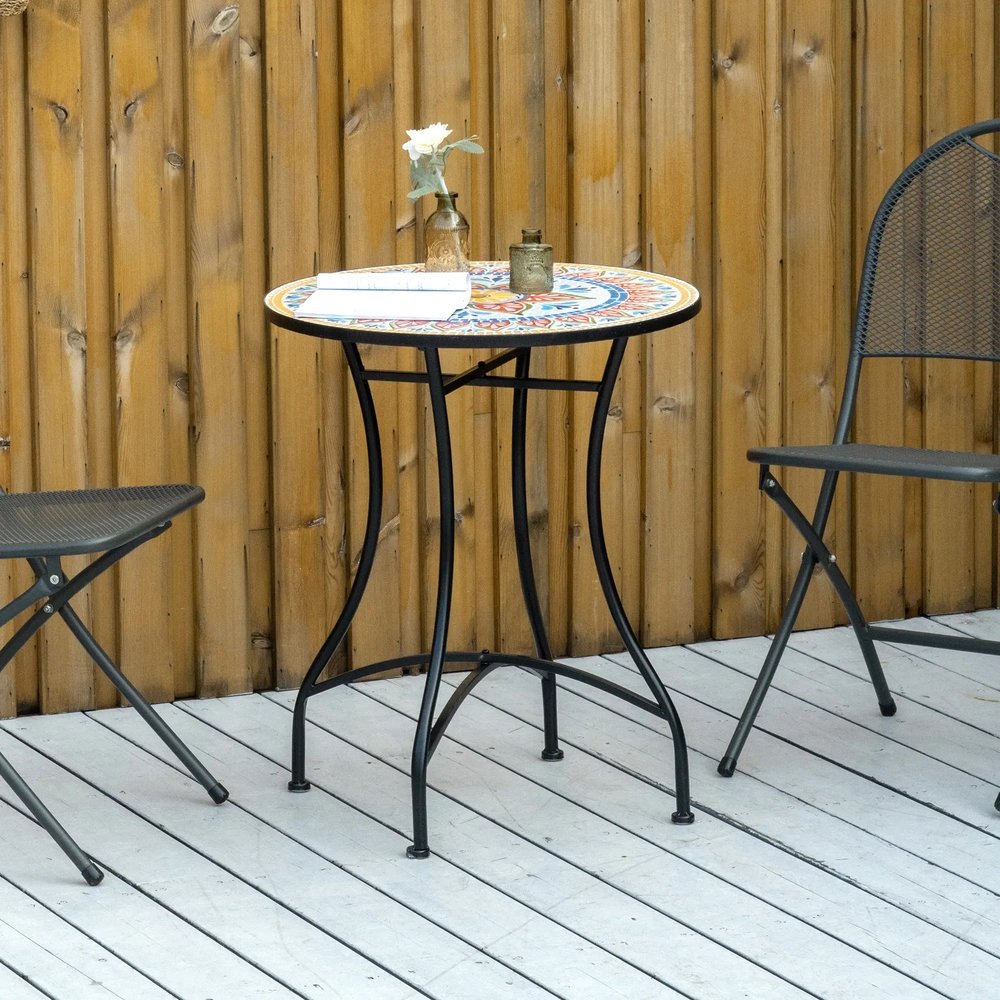 Outsunny Φ60cm Mosaic Outdoor Patio Table 40