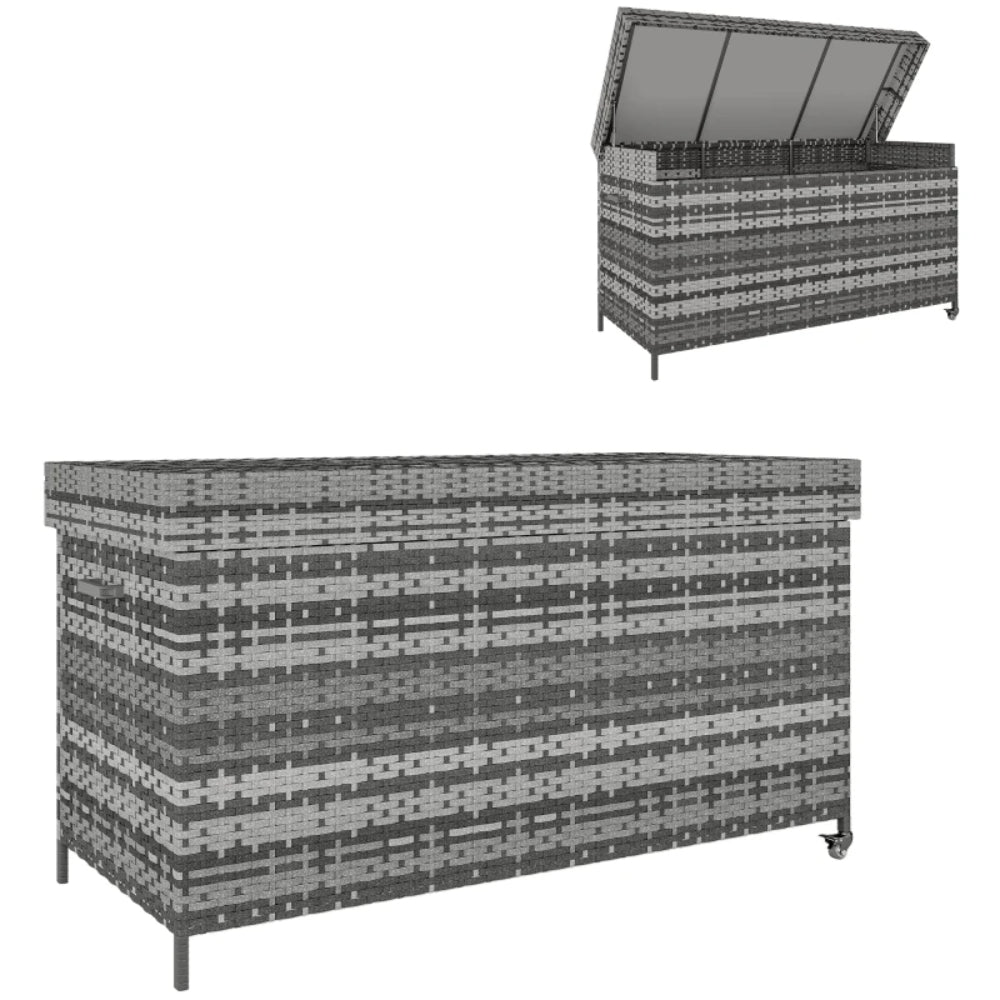 Outsunny 627L Rattan Storage Box - Dark Grey