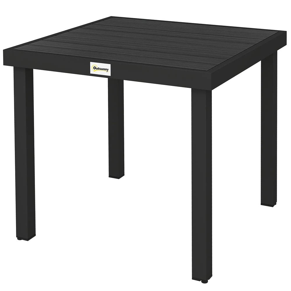 Outsunny 78 cm Garden Dining Table for 4 People, Square Outdoor Coffee End Side Table with Aluminium Legs 21
