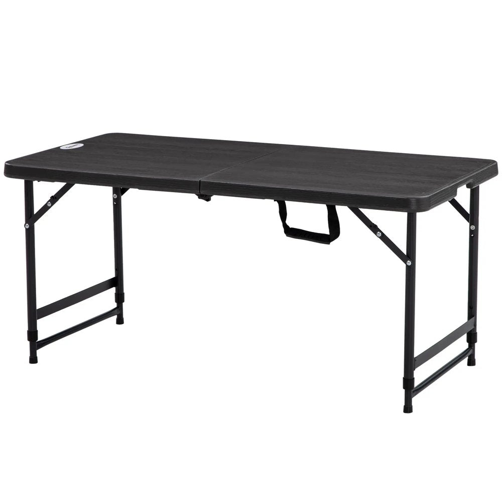 Outsunny Foldable Patio Dining Table for 4, Height Adjustable Outdoor Table for Garden, Lawn, Dark Grey 10