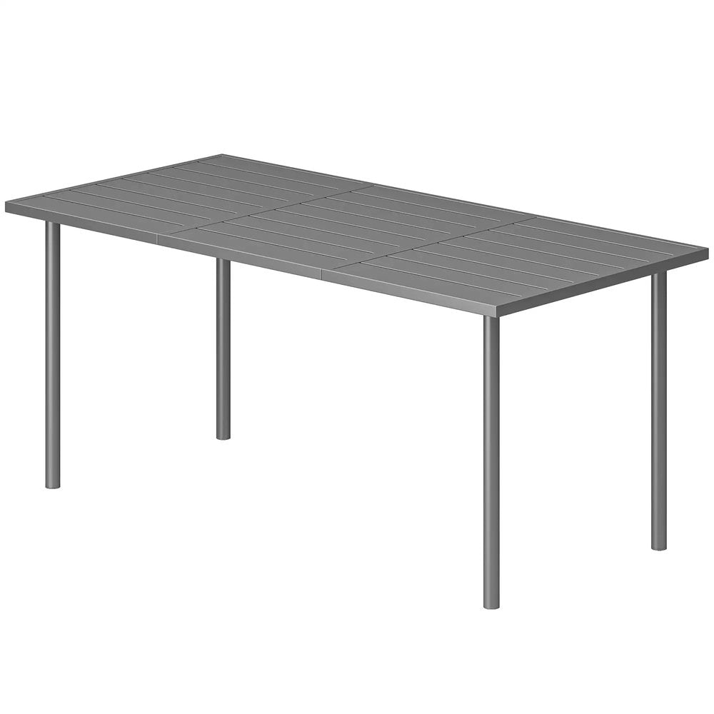 Outsunny Garden Dining Table for 6 Person, 165 x 80 cm Rectangular Outdoor Dining Table with Slatted Top 10