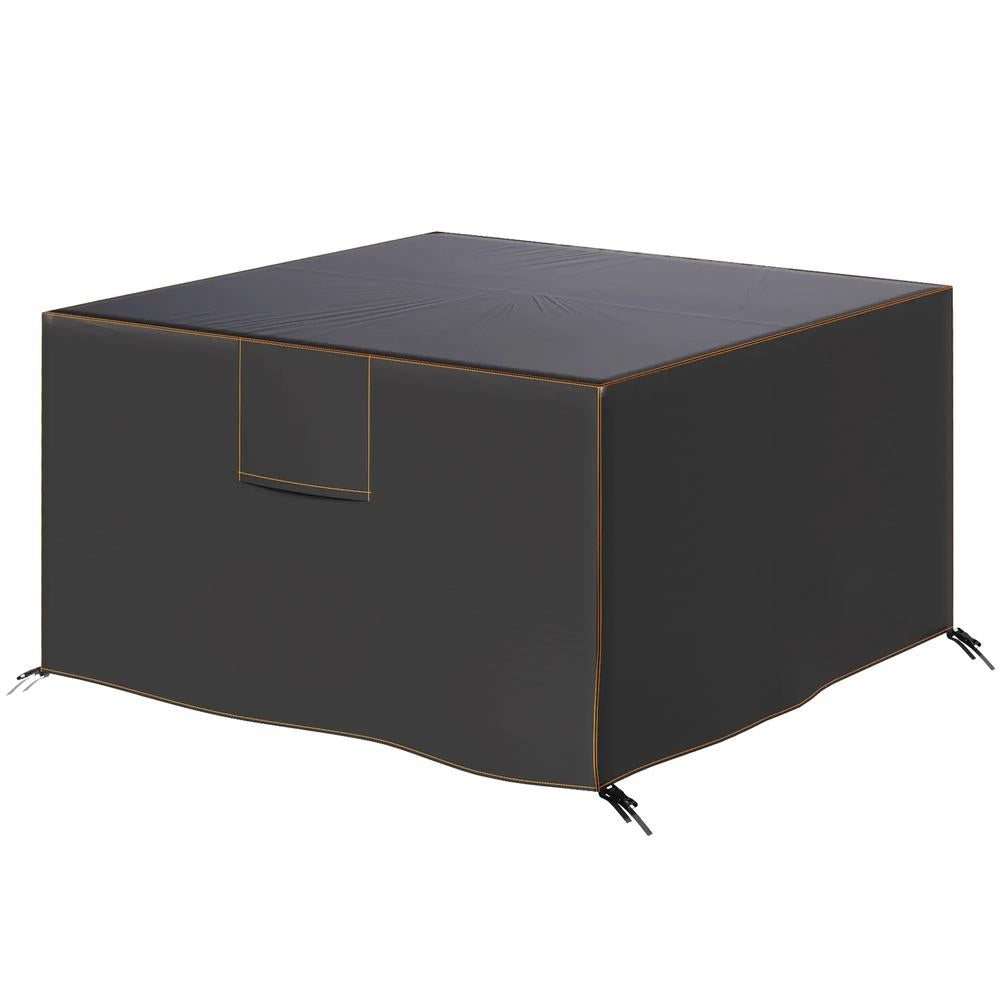 Outsunny Garden Furniture Cover, Waterproof Patio Furniture Cover with Air Vent, 420D Oxford Fabric, 125 x 125 x 74 cm, Black 10