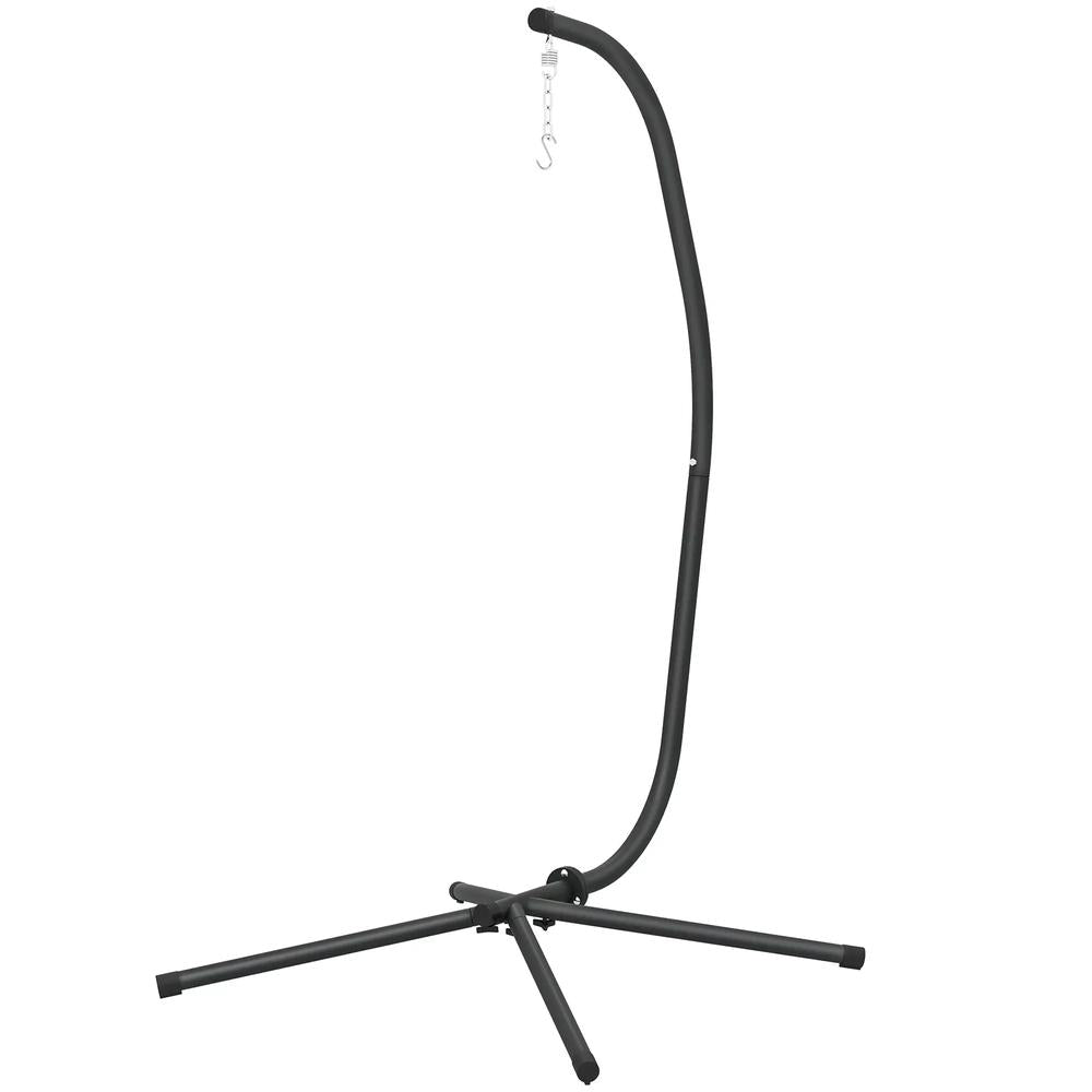 Outsunny Hanging Egg Chair Stand Only, Hammock Chair C-Stand with Hanging Chain, Black 10