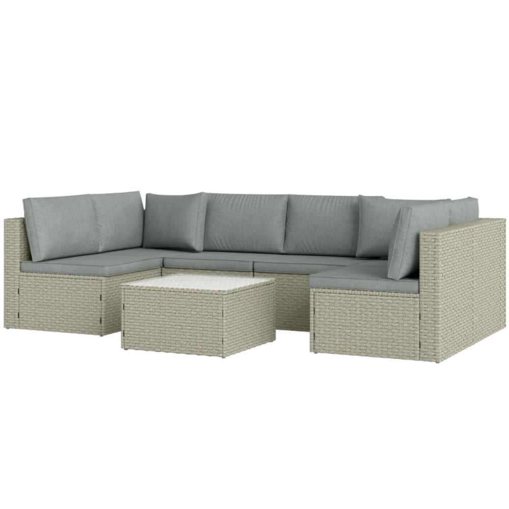 Outsunny Seven-Piece Modular Rattan Set