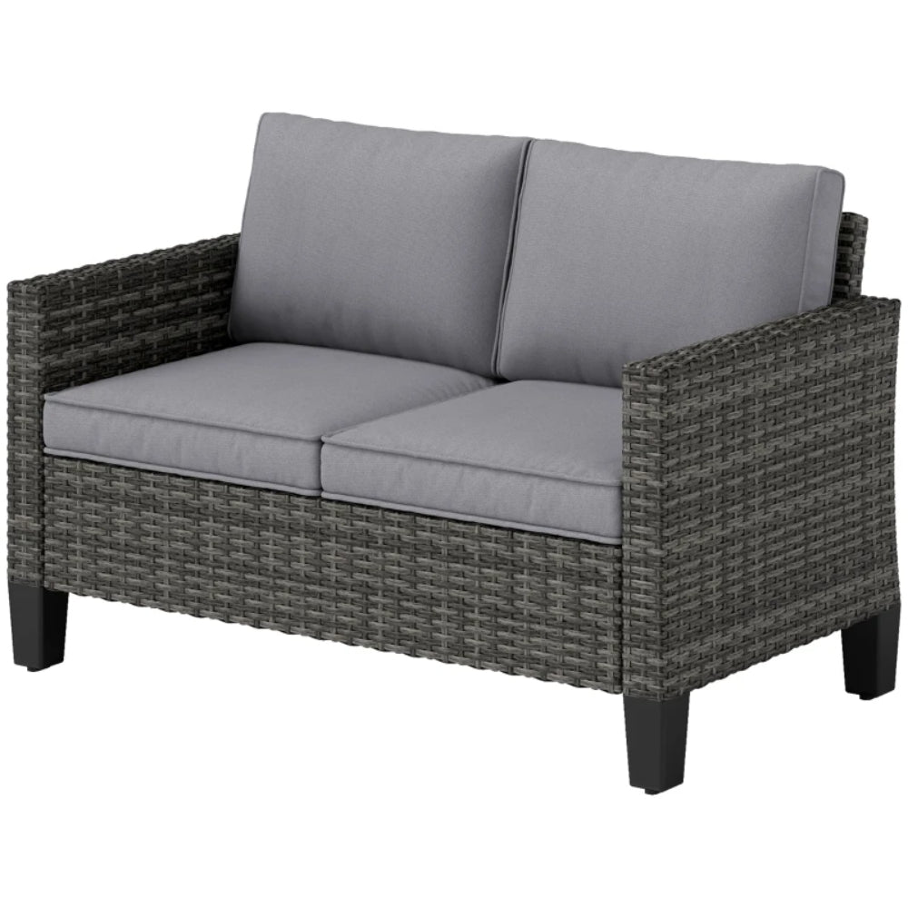 Outsunny Two-Seater Rattan Outdoor Sofa