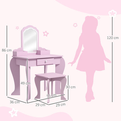 Kids Vanity Table Pink - Zonekiz image 2