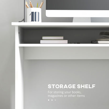 Home Office Chair and Computer Desk Set High Gloss White - Vinsetto image 3