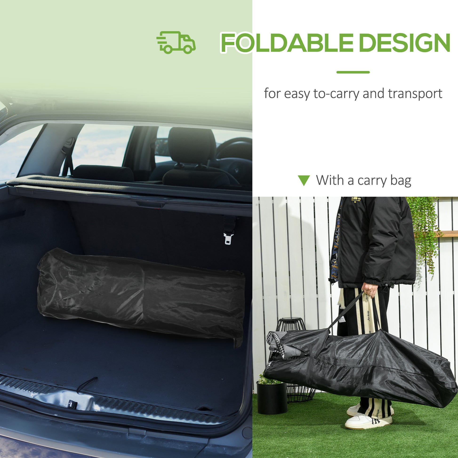 Foldable Camp Bed Padded Patio Camping Bed Carry Bag - Outsunny image 3